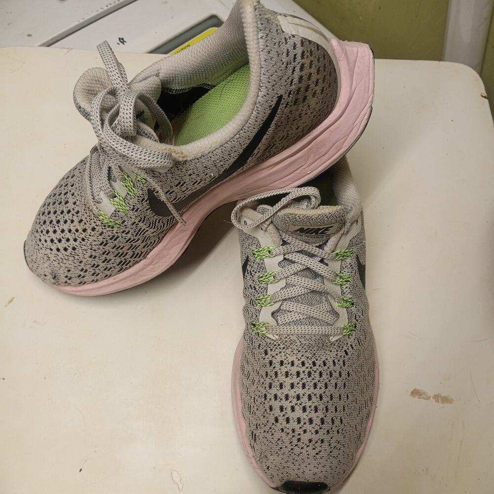 Nike Air Zoom Pegasus 35 In Pink Grey And Black Running Shoes 19285501 Size 8